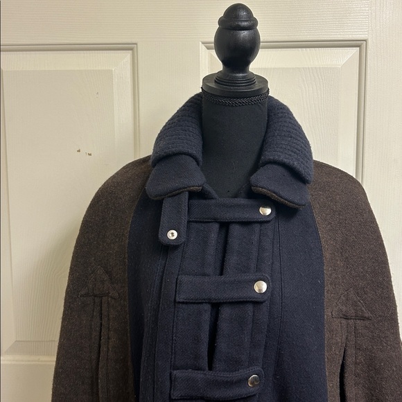 PLAN C Brown Wool and Cashmere Cape, Size 40, Medium, Made in Italy. EUC - Picture 2 of 11